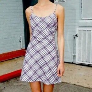 Brandy Melville purple plaid dress